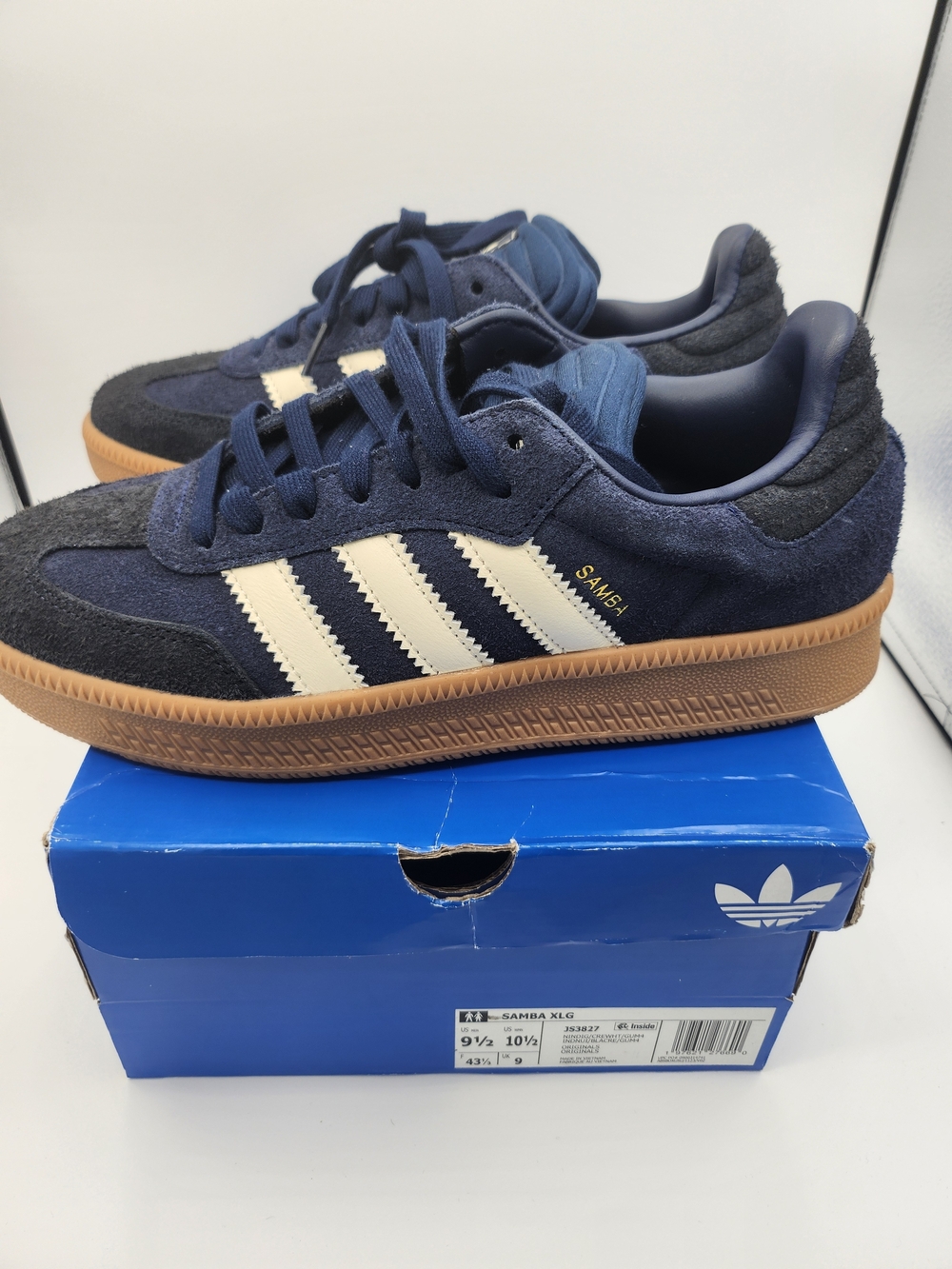 Adidas Samba Navy Blue Cream Gum Size 9.5M/10.5W - Picture 2 of 9